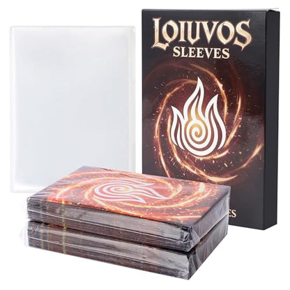 MTG Card Sleeves, Fire Style with Extra 100 Perfect Fit Inner Sleeves | Textured Matte Back, Double Protection, Standard Size - style: Fire