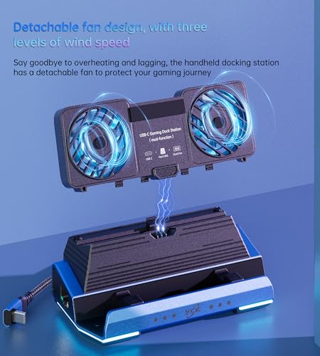 Legion Go/ROG Ally/Steam Deck Dock - 14-in-1 Docking Station Dismantling Dual Cool Fans Steam, M.2 NVMe Enclosure,4K@60Hz,4 USB Ports,100W PD Charging, Gigabit Ethernet Fit for Steam Deck - color: 14 in 1