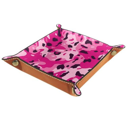Pink Leopard Print Dice Tray Dice Rolling Tray Folding Dice Holder for Dice Games, Like RPG, DND and Other Table Games - color: Multi 12