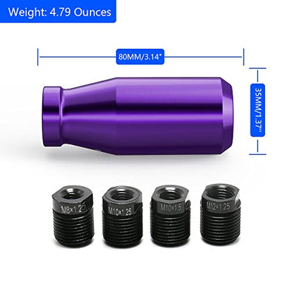 Purple Weighted Manual Automatic Gear Shifter Shift Knobs Lever with 6 Metal Adapters Fit Compatible with Manual Cars Most Automatic Cars - color: AA-Z-04-02
