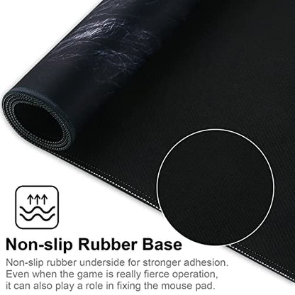 Large Gaming Mouse Pad with Stitched Edges,[27.5x11.8In] Extended Black Lion Mouse Pad with Non-Slip Natural Rubber Base for Gamer/Desktop/Office/Home 70x30 Blion02 - color: 70x30 Blion02