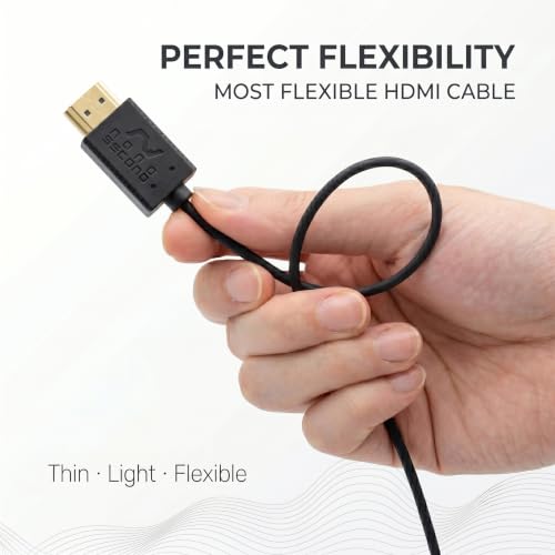 Extreme Slim 2.6' HDMI Cable - World's Thinnest and Most Flexible HDMI Cable. (2.6 Ft / 0.8m) High-Speed Supports Full 1080P, 4K, UltraHD, 3D, Ethernet, and Audio Return Channel