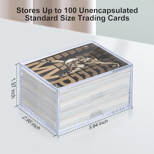 10-Pack 100-Count Deck-Case Card-Box - 2 Piece Trading Card Storage Box, Trading Deck Boxes, Clear Case Collection Storage Box for Gaming, Sports, Playing