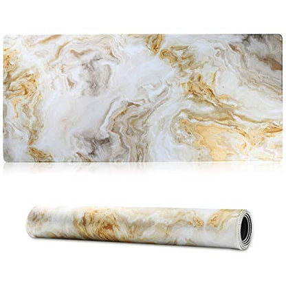 Large Gaming Mouse Pad with Stitched Edges,[27.5x11.8In] Extended Mouse Pad with Non-Slip Natural Rubber Base for Gamer/Desktop/Office/Home (70x30 Marble) - color: 70x30 Marble