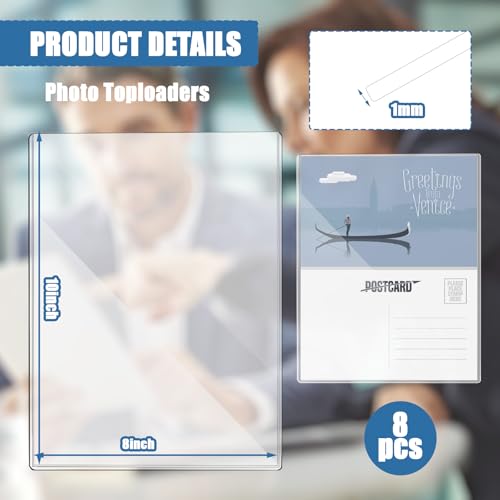 8Pcs 8" x 10" Photo Toploaders Clear Sheet Protectors Rigid Print Protectors Hard Plastic Paper Page Top Loaders Magazine Protector for Collectors Document Holder - size: 8ct 8" x 10"
