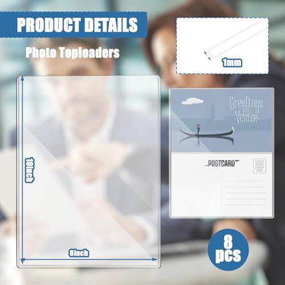 8Pcs 8" x 10" Photo Toploaders Clear Sheet Protectors Rigid Print Protectors Hard Plastic Paper Page Top Loaders Magazine Protector for Collectors Document Holder - size: 8ct 8" x 10"