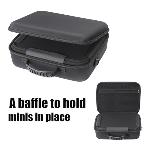 Madcat Miniature Storage Carrying Case -64 Slot Storage Case with 2 Impact-Absorbing Foam Trays For 32mm 40k, DND and More,case with Adjustable Shoulder Strap and zippered pocket. (64 Slot)