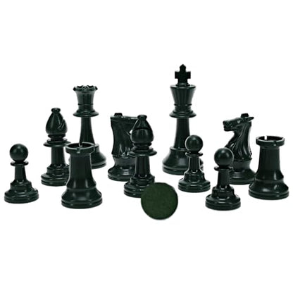WE Games Color Bright Plastic Staunton Tournament Chess Pieces with 3.75 in. King - Half Chess Set of Chess Pieces Only, Army Green - color: Army Green