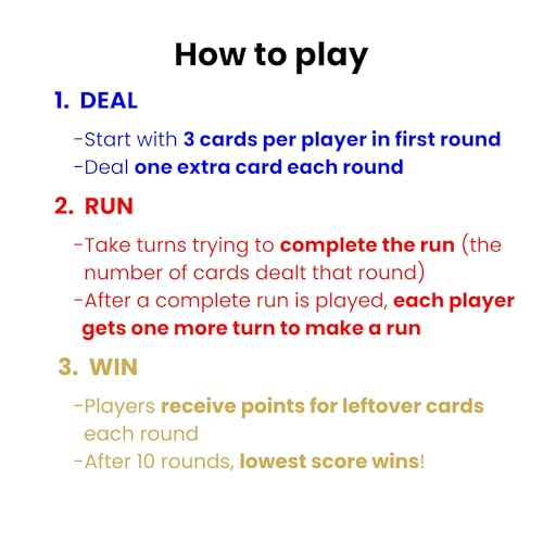 Run-A-Round Card Game, Family Card Game for Kids & Adults, 10 Fun Rounds - Add One Card Each Round, No Player Elimination, Ages 7+, 2-6 Players, 30+ Minutes