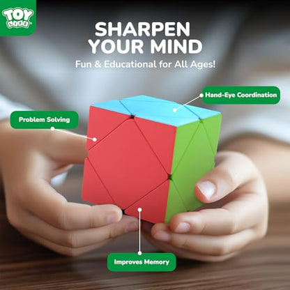 STEAM Life Speed Cube Set 10 Pack Magic Cube | Includes 2x2 3x3 4x4 5x5 Speed Cube, Pyramid Cube, Megaminx Cube Puzzle Cube Bundle Collection Cube, Toys Gift for Kids & Adults - color: 10 Pcs