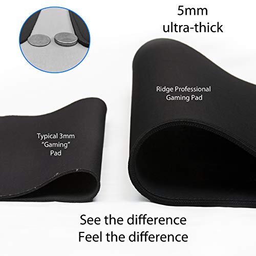 Gaming Mouse Pad (5mm) Massive 46 inch | 46x17.3x0.20 Extra Thick | Black | Stitched Edge, Large Washable Desk Mat - size: 46" Massive (5mm)