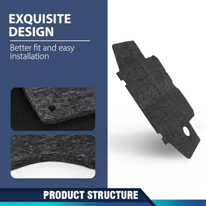 PIT66 Hood Insulation Pad Compatible with Toyota Tacoma 1995-2000 - style: 1995-2000 Toyota Tacoma