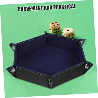 Kisangel Folding Pu Dice Tray Storage Box for Tabletop Games Dice Holder Design