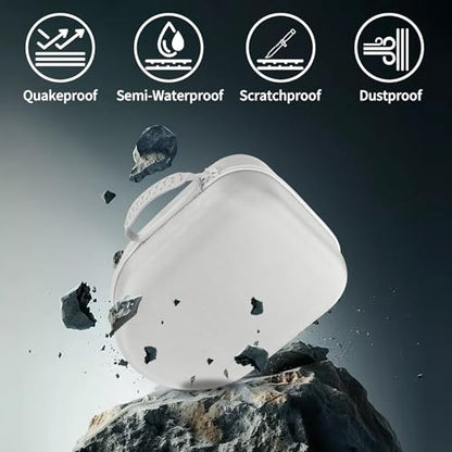 Storage Case Compatible with Meta Quest 3S / Quest 3 VR Headset | Lightweight Carry, Secure Storage, Convenient Zipper, Soft Interior,White Case - color: White