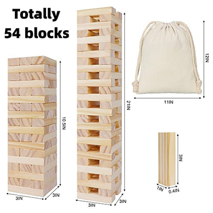 Glintoper Tic Tac Toe & Tumble Tower Blocks Tables Game Set, Classic Wood Stacking Game & XOXO Board Games for Kids Family, Living Room Rustic Coffee Table Decor, Travel Strategy Board Games - style: Tic Tac Toe & Tumble Tower