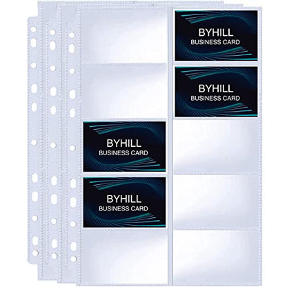 BYSTER 30 Pack 600 Pockets Business Card Sleeves Binder Sheets, Ultra-Clear Business Card Pages for 2/3/4 Ring Binder, Double Sided 10 Pocket Credit Card Pages - color: 30 Pack Sleeves