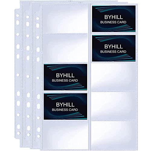 BYSTER 30 Pack 600 Pockets Business Card Sleeves Binder Sheets, Ultra-Clear Business Card Pages for 2/3/4 Ring Binder, Double Sided 10 Pocket Credit Card Pages - color: 30 Pack Sleeves