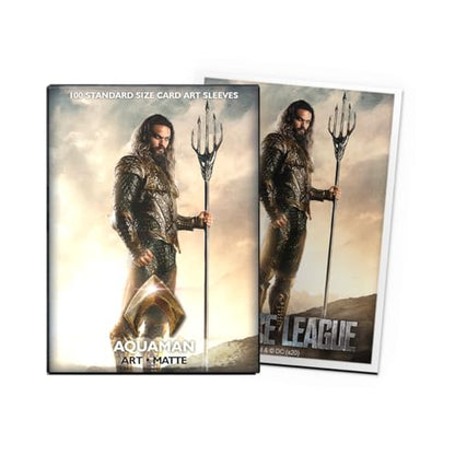 Dragon Shield | Matte Art Sleeves | 100 CT - Smooth & Tough Premium TCG Sleeves | Compatible with Pokemon, One Piece & Magic the Gathering | Aquaman Justice League - color: Justice League - Aquaman