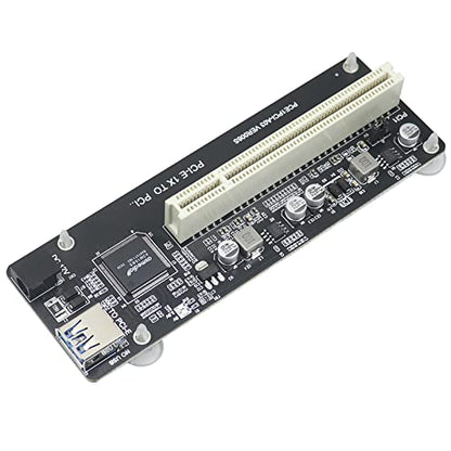 PCIe to PCI Adapter | Single/Dual Slot Converter with USB 3.0 Cable | Legacy Device Expansion for Audio Interfaces & Capture Cards - color: PCIe to Single PCI Right-Angle Adapter