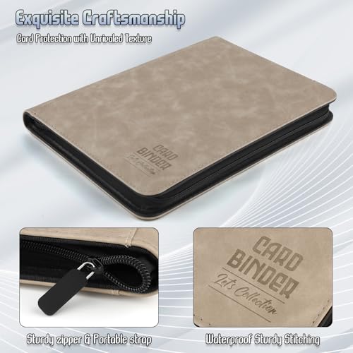 Trading Card Binder, Premium 9 Pocket Double Sided 540 Pocket PU Card Collection Binder, Collectible Trading Card Albums for MTG, TCG, Sport Card, Game Cards (Ecru) - color: Ecru