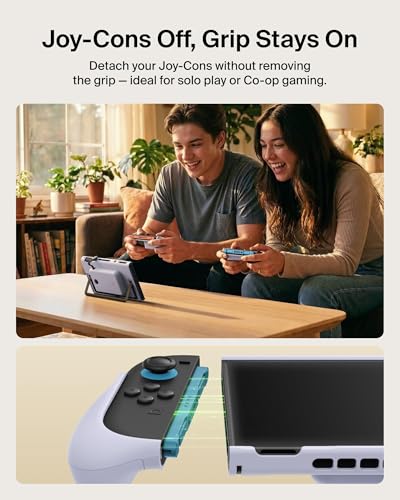 Belkin Nintendo Switch 2 Case Grip, 30W 10000mAh Magnetically Attachable Power Bank with Digital Display, Dockable, Quick-Release, Kickstand Compatible Ergonomic Non-Slip Protective Travel Case - color: Lilac, style: Charging Grip
