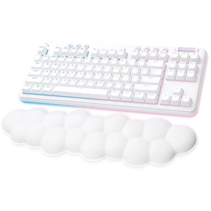 Logitech G715 Wireless Mechanical Gaming Keyboard with LIGHTSYNC RGB, Lightspeed, Tactile Switches (GX Brown), and Keyboard Palm Rest, PC/Mac Compatible - White Mist - size: Wireless, style: Tactile