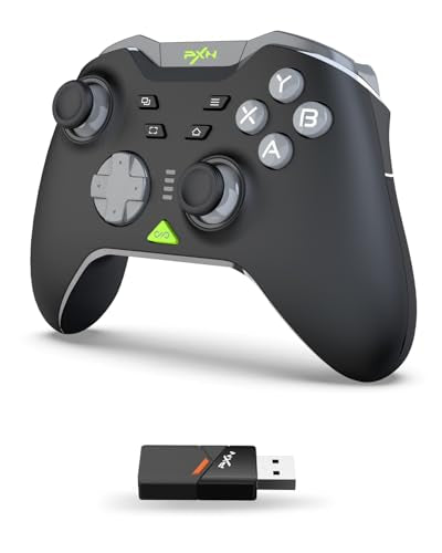 PXN P5 Wireless Gaming Controller for PC, Steam Deck, Switch, Android & iOS | Hall Effect Joysticks & Triggers, 1000Hz Polling, 4 Macro Buttons, 2.4G/BT/SW, Turbo, App