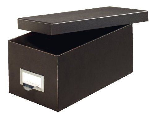 Globe-Weis/Pendaflex Fiberboard Index Card Storage Box, 3 x 5 Inches, Solid Black (3X5BLA) - color: Solid Black, size: 3 x 5