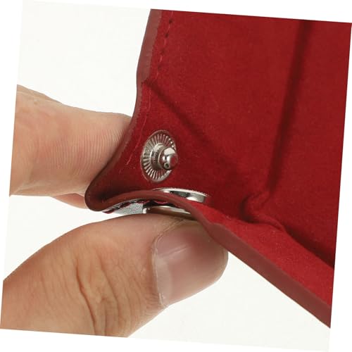 Uonlytech Hexagonal Folding Dice Tray PU Material Organizer for Tabletop Games Party Accessories Storage Box with Velvet Lining in Dark Crimson for Home and Game