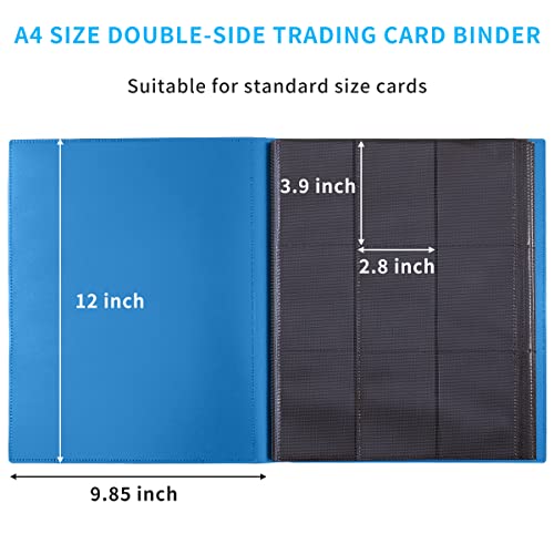 Card Binder, Upgraded 9 Pockets Trading Card Collection Binder for Cards, 360 Card Book Holder Album for Yugioh, MTG, TCG, Magic, Sports Cards - Blue - color: Blue
