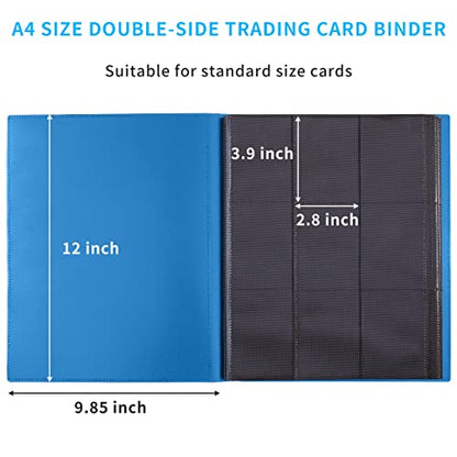Card Binder, Upgraded 9 Pockets Trading Card Collection Binder for Cards, 360 Card Book Holder Album for Yugioh, MTG, TCG, Magic, Sports Cards - Blue - color: Blue