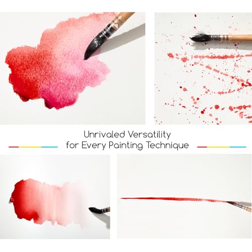 MEEDEN Watercolor Brushes Professional - Synthetic Squirrel Hair Artist Paint Brushes Set with Beech Wood Handle Great for Artists Hobbyists Size 9 - size: Size 9 - 1 Count