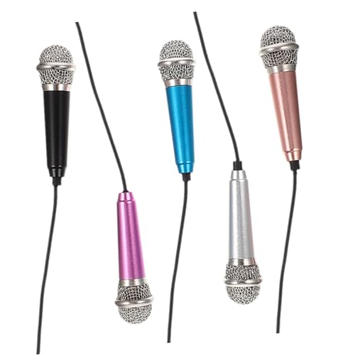 Mikinona 5pcs Mini Microphone Wireless for Podcast Singing Gaming USB Compatible Smartphones Tablets Laptops