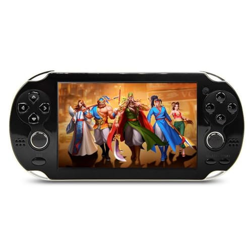 CZT Handheld Game Console 4.3 inch Double Joystick 8GB Build in 2200 Retro Game Video Game Console Arcade Multiple Emulator Mini Portable Game Player MP3/4 TV Out Gifts for Children/Men(Black) - color: Black
