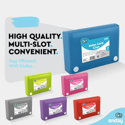 Enday Index Card Holder 3x5, Blue Index Card Case with 5 Tab Dividers, Index Card Organizer, Flash Card Holder, Holds 100 Cards, 4 Pack - color: BLUE, size: 4