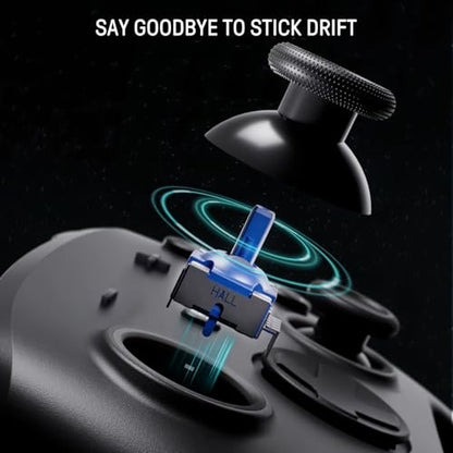 Switch 2 Pro Controller Wireless with Charging Dock, Hall Effect Controller for Switch 2/Switch/OLED/Steam Deck, Luminex Bluetooth Controles with Hidden Glow LED, One-Button Wake-Up, Back Paddles - color: 초록색.