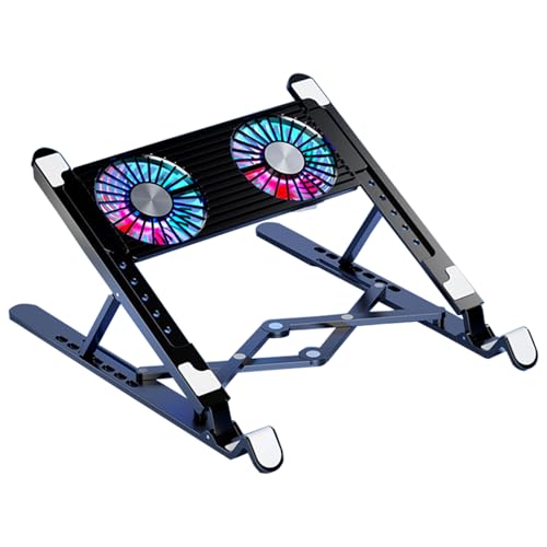 Laptop Cooling Pad LED Gaming Laptop Coolers Quiet Cooling Fan Folding Bracket for Laptop Height Stand - style: BK-B