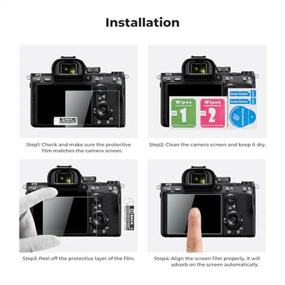 K&F CONCEPT Screen Protector & Hot Shoe Cover Kit Compatible with Sony A7III A7II A7C A7S III A7S II A7R IV A7R III A7R II A1 A9 A9 II RX100 VII RX10 IV RX100 V VA RX100 IV RX10 III RX10 II RX10 RX1R II RX1R RX1 - size: A7III/A9/RX10IV