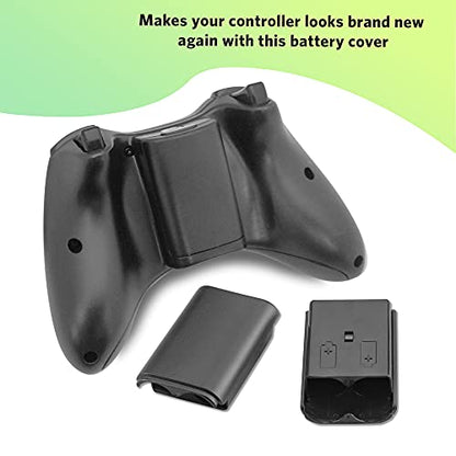 Xahpower Battery Pack Cover for Xbox 360, Replacement Battery Pack Cover Shell Repair Part Compatible with Xbox 360 Wireless Controller(4 Pack, Black, White)