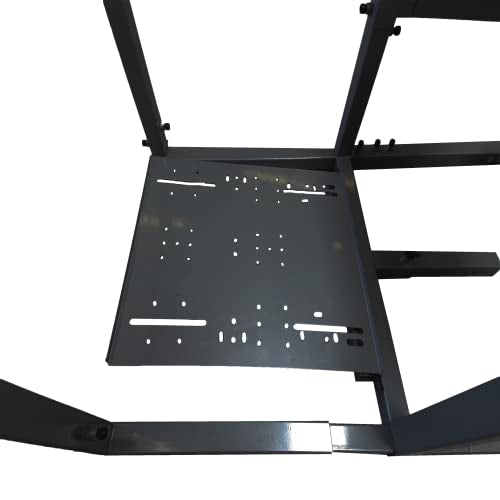 GTR Simulator GTA-F Model Racing Cockpit | Silver Frame with Triple/Single Monitor Stand | Adjustable Leatherette Seat | Stable & Ergonomic | Compatible with All Wheels & Pedals for PC & Console - color: Black, White Red