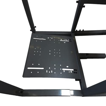 GTR Simulator GTA-F Model Racing Cockpit | Silver Frame with Triple/Single Monitor Stand | Adjustable Leatherette Seat | Stable & Ergonomic | Compatible with All Wheels & Pedals for PC & Console - color: Black, White Red