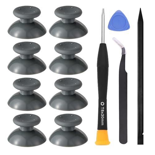 Ikpek 8 Pcs Replacement Thumbsticks for Xbox 360 Controller, Plastic Thumb Stick Joystick Grip Replacement for Xbox 360 Controller Accessories - size: 8 Grey