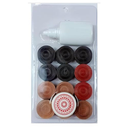 Professional Junior Carrom Board Game Set - Includes 24 Premium 6mm Coins, 1 Striker, and Smooth Gliding Powder - Indoor Family Board Game for Teens and Adults