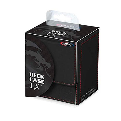 BCW Card Deck Case for MTG Card Storage Box - 2 Pack - Fits Pokemon, Star Wars Cards & other Trading Cards, Black Premium Leatherette w/Magnetic Closure - Holds 160 Cards Total (80 cards each)