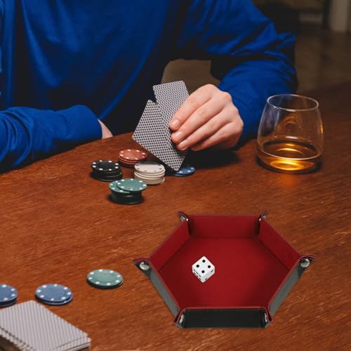 ibasenice Folding Dice Tray Portable Pu Dice Plate for Tabletop Games Storage Box Deep Convenient and Design for Organizing and Items