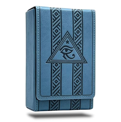 Luck Lab Leather Tarot Card Case/Holder - Blue - For Most Standard Size Tarot Cards (Fits Deck size with Box measuring 4.875 x 2.875 x 1.25)- Eye of Horus Design (Blue) - color: Blue