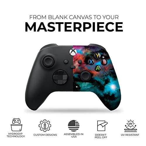 DreamController Galaxy Custom X-box Controller Wireless compatible with X-box One/X-box Series X/S Proudly Customized in USA with Permanent HYDRO-DIP Printing (NOT JUST A SKIN) - color: Galaxy, size: Non-Modded - Front Print Only