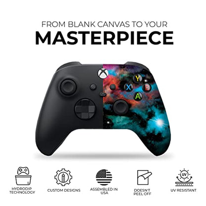 DreamController Galaxy Custom X-box Controller Wireless compatible with X-box One/X-box Series X/S Proudly Customized in USA with Permanent HYDRO-DIP Printing (NOT JUST A SKIN) - color: Galaxy, size: Non-Modded - Front Print Only