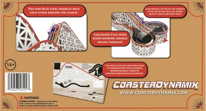 Coasterdynamix 3-D Snap-Together 대리석 롤러코스터 나무 모델 키트 - 성인 및 아동용 대리석 롤링 빌딩 퍼즐 키트, 직소 조립 프로젝트를 위한 장난감 퍼즐 및 미니 공예 장식 모델