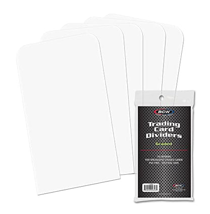 BCW Graded Trading Card Dividers - 10 ct | Archival Quality, Write-On Index Tab, 3 1/4 X 5 11/16 Inches | Fits Graded Shoe Boxes and Super Vault Boxes | Card Collection Organizer Dividers